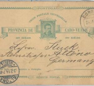 82125 - PORTUGAL Cabo Verde -  POSTAL HISTORY -  STATIONERY CARD to GERMANY 1894