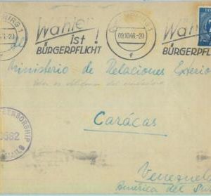 85207 - GERMANY Allied Occupation  - POSTAL HISTORY - CENSOR  COVER to VENEZUELA