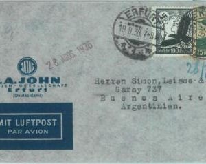 85197 - GERMANY - POSTAL HISTORY - AIRMAIL  COVER to ARGENTINA 1936  Zeppelin