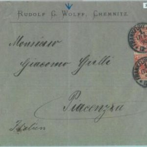 85187 - GERMANY - POSTAL HISTORY -  Michel # 47  PAIR on COVER to ITALY  1890