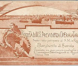 CARTOLINA d'Epoca - PUBBLICITARIA : TARANTO -  1907  1908 - ASSICURAZIONI