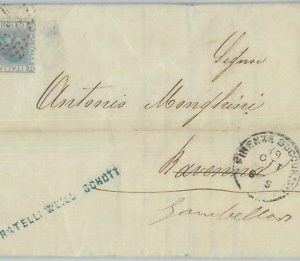 82429 - REGNO - Varieta' - Sass L28 dentellatura spostata ISOLATO  su BUSTA 1871