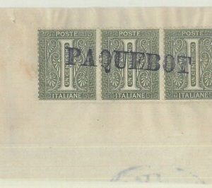 82430 - REGNO - Storia Postale -  T14  trittico annullo PAQUEBO su FRAMMENTO