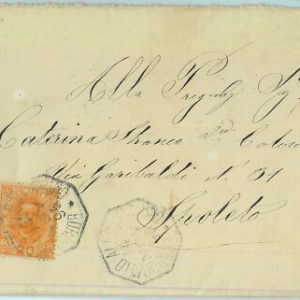 96979 -  STORIA POSTALE - Annullo Esagonale su BUSTA da BORGORATTO ALESSANDRINO
