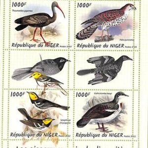 A9170 - NIGER - ERROR MISPERF Stamp Sheet -  2022 -  Endangered  Birds
