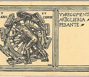 CARTOLINA d'Epoca - MILITARE REGGIMENTALE:  V REGGIMENTO ARTIGLIERIA PESANTE  GW