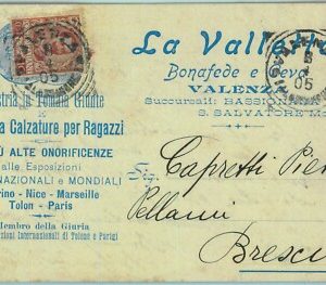 97012 - CARTOLINA d'Epoca - ALESSANDRIA provincia -  VALENZA Pubblicitaria 1905