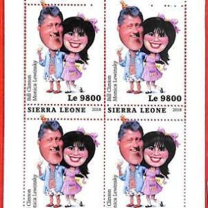 A4664 -SIERRA LEONE -ERRORE MISPERF Miniatura s: 2018 B Clinton & Monica...