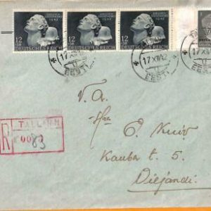 99150 - ESTONIA - POSTAL HISTORY - OSTLAND + Germany MIXED FRANKING on COVER