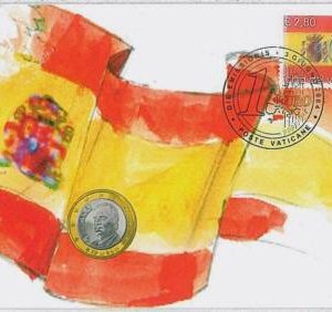 37282 MAXIMUM CARD - VATICANO : COINS euro : SPAIN Flag 2004
