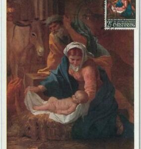 48281 - NIUE - MAXIMUM CARD - ART / CHRISTMAS : Nicolas Poussin1967