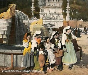 ab0789 - VINTAGE POSTCARD - ROME City: Piazza del Popolo - Roman Costumes