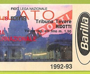 C2783- Vecchio BIGLIETTO PARTITA CALCIO 1992-1993 ROMA VS INTER