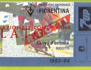 C2784- Vecchio BIGLIETTO PARTITA CALCIO 1993-1994 FIORENTINA VS COLOMBIA