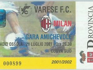 68513 - BIGLIETTO PARTITA CALCIO  Scudetto 2001-2002 :  Varese / Milan