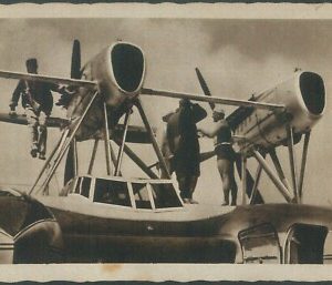 LIB175 - CARTOLINA d'Epoca MILITARE Propaganda - FOTOGRAFICA PNF  Riccione AEREO
