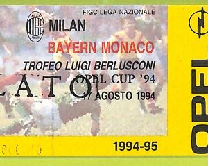 C2805- Vecchio BIGLIETTO PARTITA CALCIO 1994-95 MILAN VS BAYERN MONACO