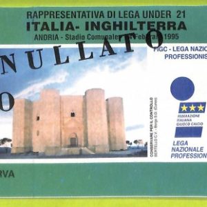 C2812- Vecchio BIGLIETTO PARTITA CALCIO 1995 ITALIA VS INGHILTERRA