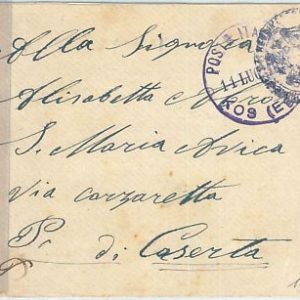 71578 -   Italiane EGEO: Cos KOS -  BUSTA spedita in FRANCHIGIA MILITARE  1912