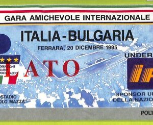 C2816- Vecchio BIGLIETTO PARTITA CALCIO 1995 ITALIA VS BULGARIA