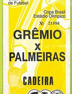 C2827- Vecchio BIGLIETTO PARTITA CALCIO 1996 GREMIO VS PALMEIRAS