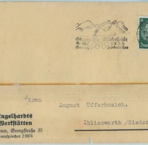 68229 - GERMANY - POSTAL HISTORY - CARD - 14.1.1936 Olympic postmark: HANNOVER