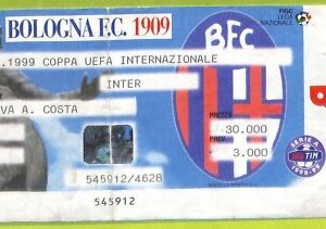 C2836- Vecchio BIGLIETTO PARTITA CALCIO 1999  BOLOGNA VS INTER