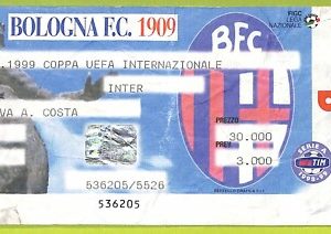 C2837- Vecchio BIGLIETTO PARTITA CALCIO 1999  BOLOGNA VS INTER