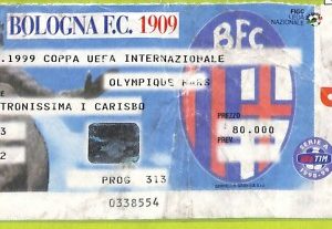 C2838- Vecchio BIGLIETTO PARTITA CALCIO 1999  BOLOGNA VS INTER