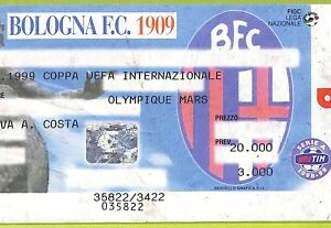 C2839- Vecchio BIGLIETTO PARTITA CALCIO 1999  BOLOGNA VS INTER
