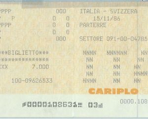 68520 -  BIGLIETTO PARTITA CALCIO 1986 : ITALY /  SWITZERLAND