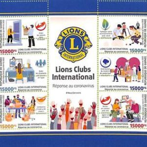 A9462 - REP.GUINEE - ERROR MISPERF Stamp Sheet - 2022 - Disease,Lions Clubs