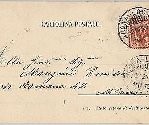 53231 - REGNO- Storia Postale: CARTOLINA con annullo NATANTE: ARONA / LOCARNO