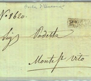 97277 - PONTIFICIO - STORIA POSTALE - BUSTA PREFILATELICA:  Posta d'ANCONA  1809