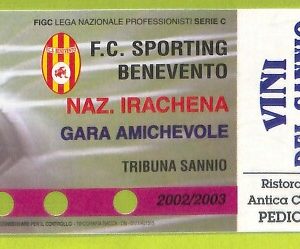 C2846 Vecchio BIGLIETTO PARTITA CALCIO 2002-2003 SPORTING BENEVENTO VS  NAZIONAL