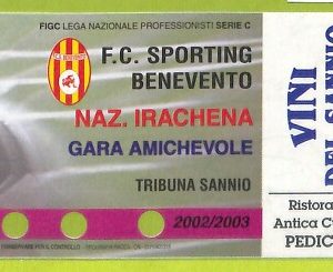 C2848 Vecchio BIGLIETTO PARTITA CALCIO 2002-2003 SPORTING BENEVENTO VS  NAZIONAL