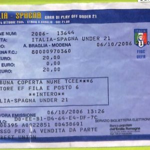 C2852- Vecchio BIGLIETTO PARTITA CALCIO 2006 ITALIA VS SPAGNA