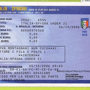 C2853- Vecchio BIGLIETTO PARTITA CALCIO 2006 ITALIA VS SPAGNA