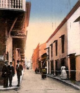 ac8355 - COLOMBIA -  Vintage Postcard - Cartagena, Iglesia street - 1922