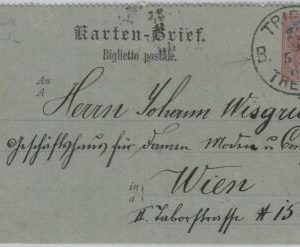 65928 - AUSTRIA - POSTAL STATIONERY LETTER CARD -  from TRIENT Trento 1888