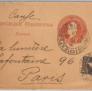 65371 - ARGENTINA - Postal History - POSTAL STATIONERY : WRAPPER to FRANCE 1899