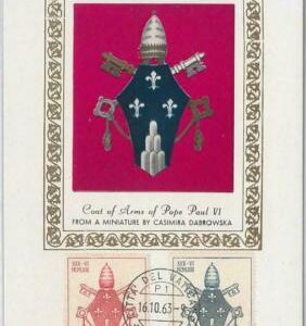 52735 - VATICANO - MAXIMUM CARD - 1965 RELIGION Pope Paul VI