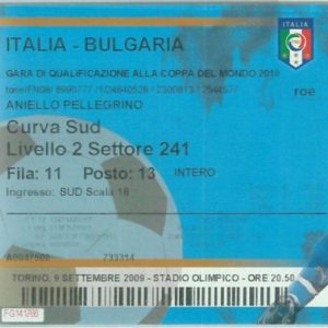 68532 -  BIGLIETTO PARTITA CALCIO 2010: ITALY /  BULGARIA Campionato Mondiale