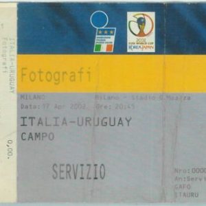 68535 -  BIGLIETTO PARTITA CALCIO 2002: ITALY /  URUGUAY world cup FOTOGRAPHERS