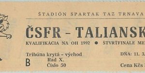 68545 -  BIGLIETTO PARTITA CALCIO 1992: Czechoslovakia  CSFR /  Italy