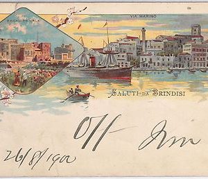 CARTOLINA d'Epoca - BRINDISI Città - SALUTI 1900