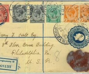BK0325 - Straits Settlements - Postal History -  STATIONERY COVER from SINGAPORE
