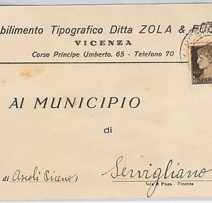 CARTOLINA d'Epoca - VICENZA : Pubblicitaria ditta ZOLA