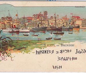 CARTOLINA d'Epoca - BRINDISI Città - ILLUSTRATA 1899