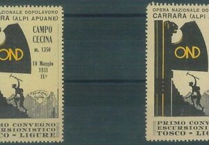 85928  - Poster Stamp CHIUDILETTERE d'Epoca - MASSA CARRARA 1931 Convegno Alpino